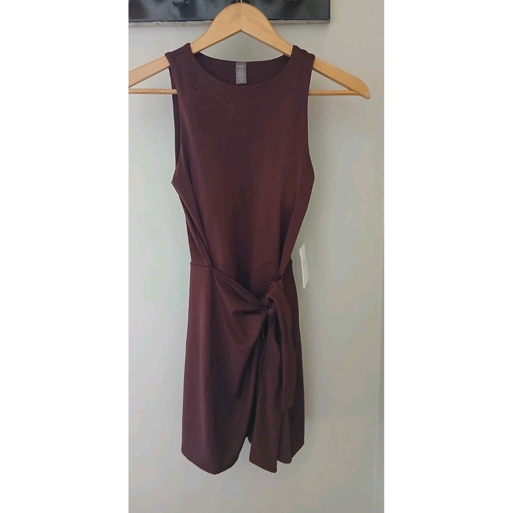 New Beyond Yoga Serene Jersey Flex Mini Dress Size XXS Sleeveless Shelf Bra Tie